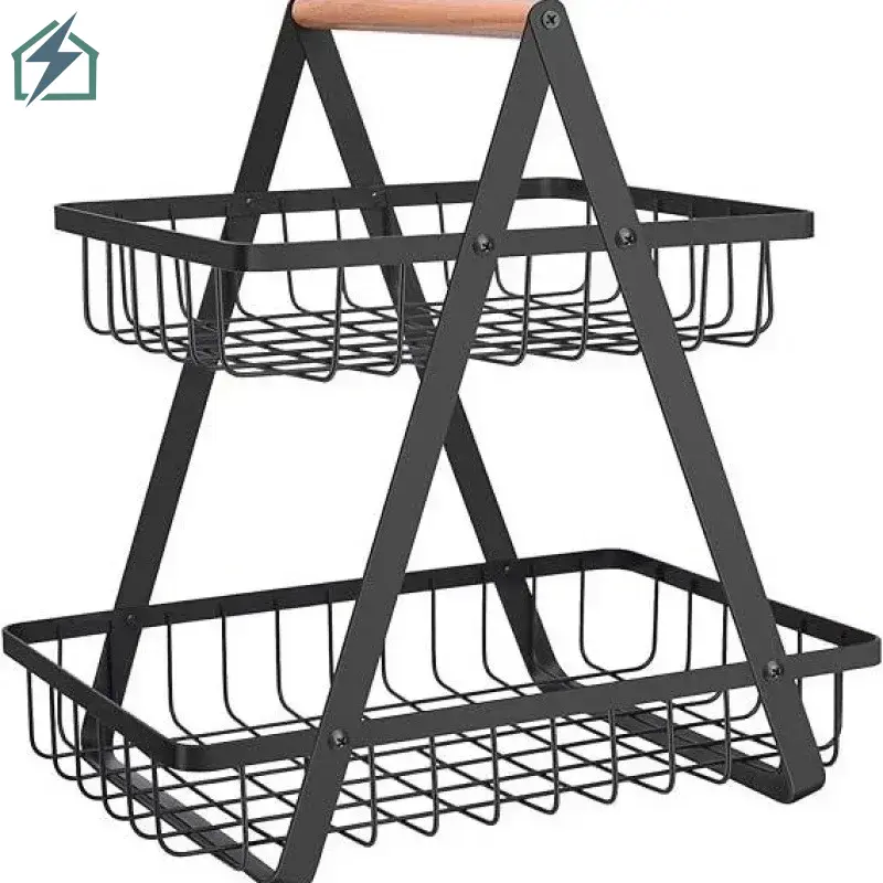 Modern Iron 3-Tier Hanging Fruit Basket Ghana – Space-Saving Kitchen Storage Rack 1 (2)