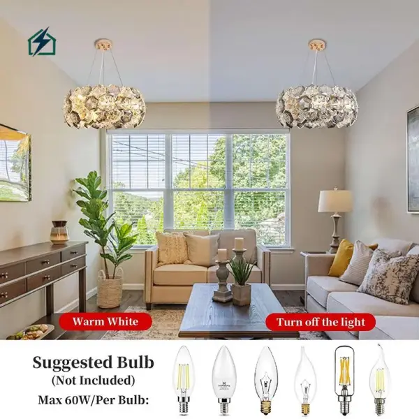 Modern LED Crystal Chandelier Gold – Luxury Ceiling Light for Homes, Hotels & Villas in Ghana