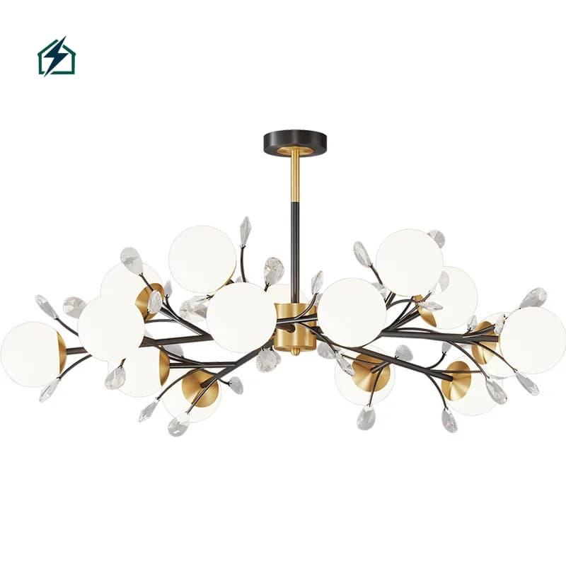 Modern Nordic Glass LED Chandelier Pendant Light for Living Room, Dining & Hotel Interiors Elegant Glass Shades