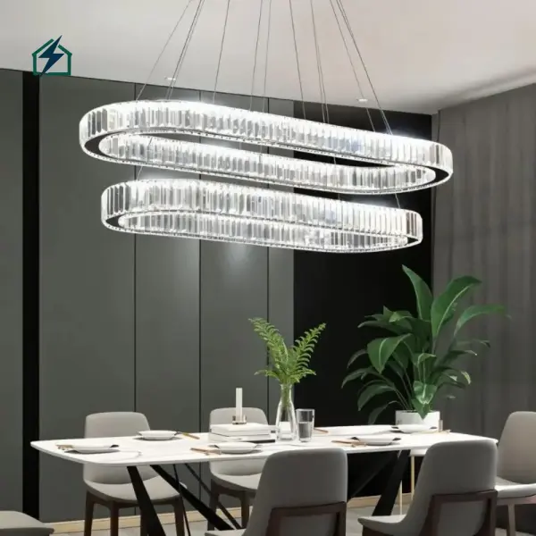 Modern Simplicity LED Iron Glass Chandelier K4109 – Luxury Crystal Chandelier Ghana