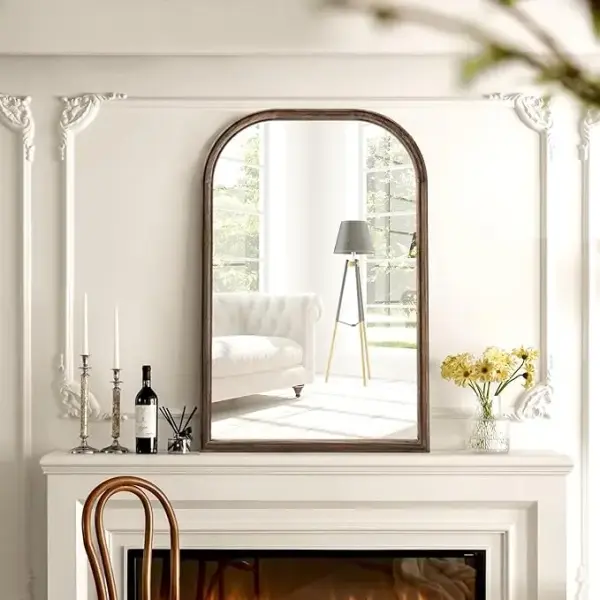 Wood Frame Wall Mirror – Modern Tempered Glass Decorative Mirror for Bedrooms, Bathrooms & Living Rooms Ghana