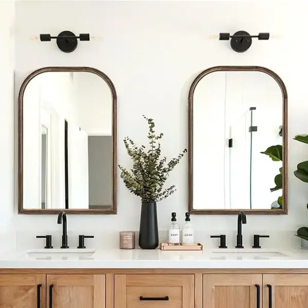 Wood Frame Wall Mirror – Modern Tempered Glass Decorative Mirror for Bedrooms, Bathrooms & Living Rooms Ghana