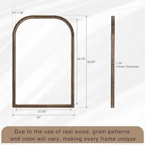 Wood Frame Wall Mirror – Modern Tempered Glass Decorative Mirror for Bedrooms, Bathrooms & Living Rooms Ghana