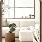 Wood Frame Wall Mirror – Modern Tempered Glass Decorative Mirror for Bedrooms, Bathrooms & Living Rooms Ghana