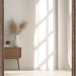 Wood Frame Wall Mirror – Modern Tempered Glass Decorative Mirror for Bedrooms, Bathrooms & Living Rooms Ghana