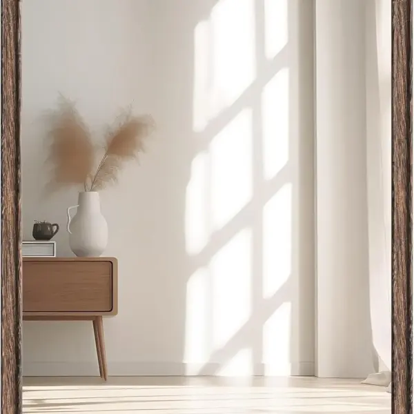 Wood Frame Wall Mirror – Modern Tempered Glass Decorative Mirror for Bedrooms, Bathrooms & Living Rooms Ghana