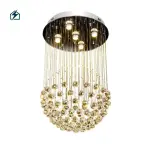 Modern Spiral Crystal Rain Drop Chandelier 6002 – Luxury LED Ceiling Light for Staircases, Duplex Homes & Hotels in Ghana