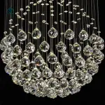 Modern Spiral Crystal Rain Drop Chandelier 6002 – Luxury LED Ceiling Light for Staircases, Duplex Homes & Hotels in Ghana