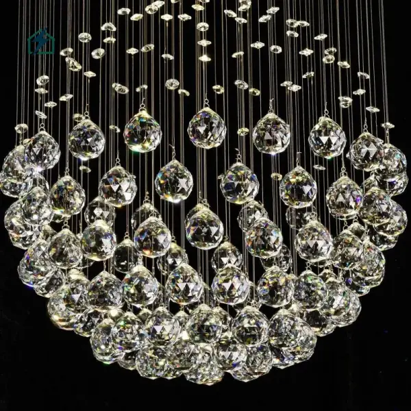 Modern Spiral Crystal Rain Drop Chandelier 6002 – Luxury LED Ceiling Light for Staircases, Duplex Homes & Hotels in Ghana