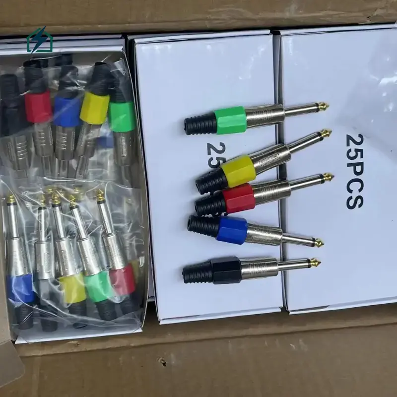 🔌Monophonic Swiss 6.35mm Microphone Plug – Professional Audio Jack Connector for DJs & Studios in Ghana Dual Core Connection