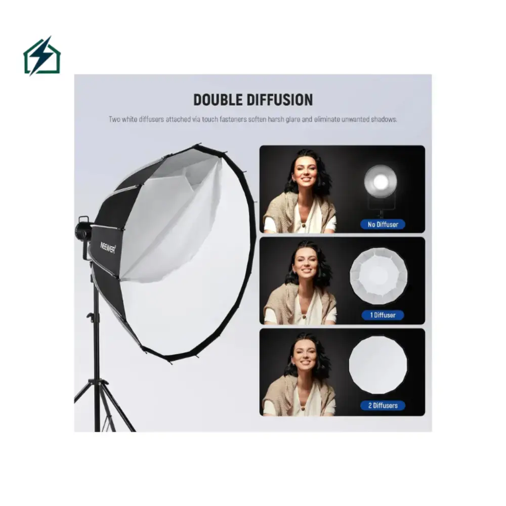 NEEWER 47.2-Inch Parabolic Softbox Ghana – Professional Studio Light Modifier for Photography & Video Soft Natural Lighting