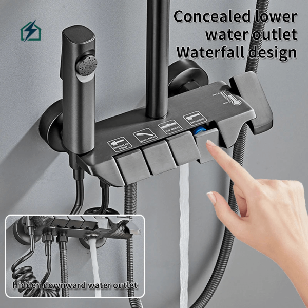 Piano Shower Set 4 Functions Rainfall Shower