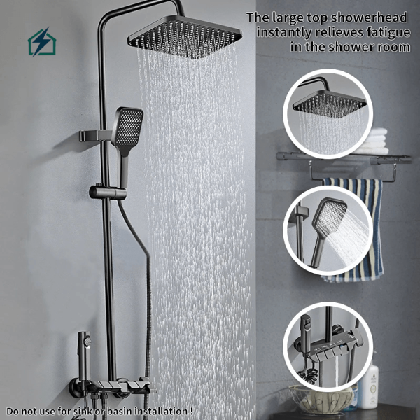 Piano Shower Set 4 Functions Rainfall Shower