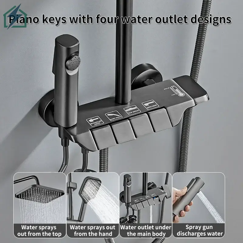 Piano Shower Set 4 Functions Rainfall Shower – Ghana (3)