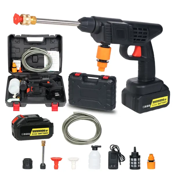Portable 21V Cordless High-Pressure Car Washer with Foam Gun