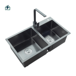 Black Double Bowl Kitchen Sink