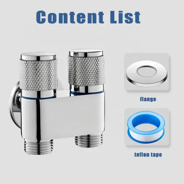 Shattaf with Double Outlet Angle Valve – Brass Dual Water Control Valve Ghana