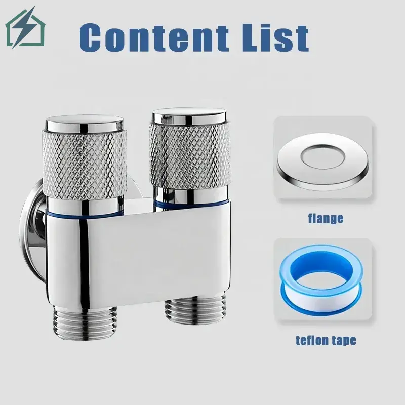 Shattaf with Double Outlet Angle Valve – Brass Dual Water Control Valve Ghana (3)