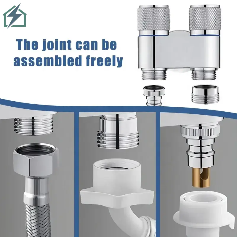 Shattaf with Double Outlet Angle Valve – Brass Dual Water Control Valve Ghana (6)
