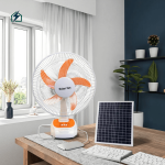 Solar Rechargeable Fan with Light & USB Charging