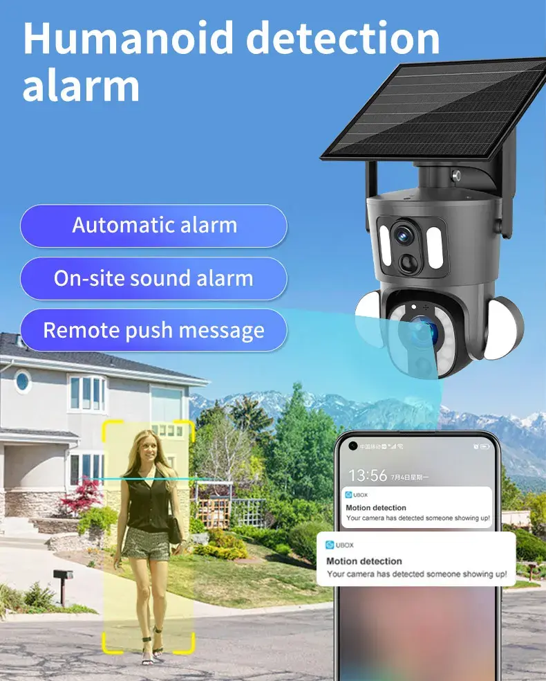Solar Dual-Lens Outdoor Security Camera with Night Vision  for Homes & Businesses in Ghana (5)