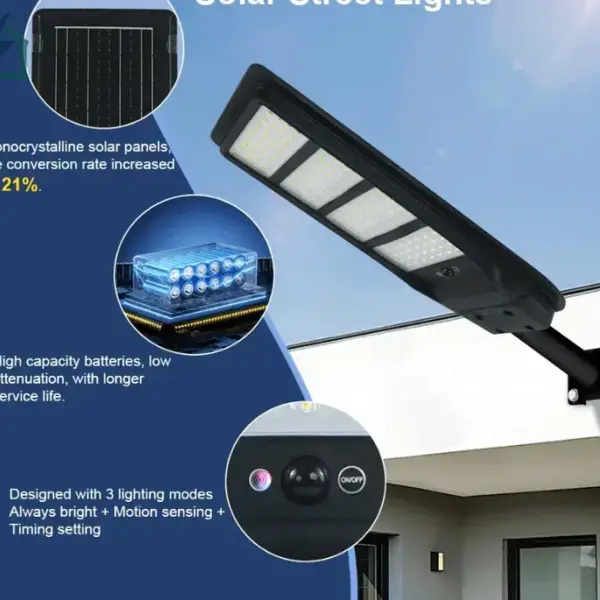 SUIMING 300W Solar LED Street Light – Motion Sensor Outdoor Security Light with Remote Control Ghana
