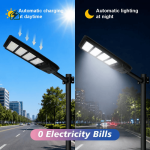 SUIMING 400W Solar LED Street Light with Lithium Battery & Remote Control – IP65 Waterproof Outdoor Security Light