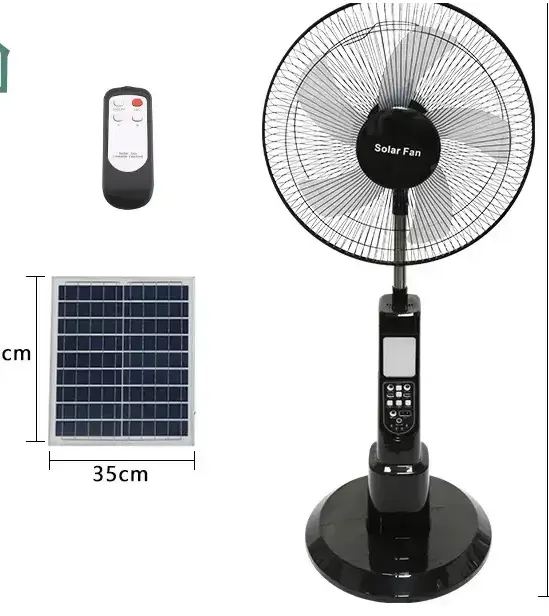 SUIMING Portable Solar Fan Light Kit – 16-Inch Rechargeable Fan Power Bank Ghana (1)