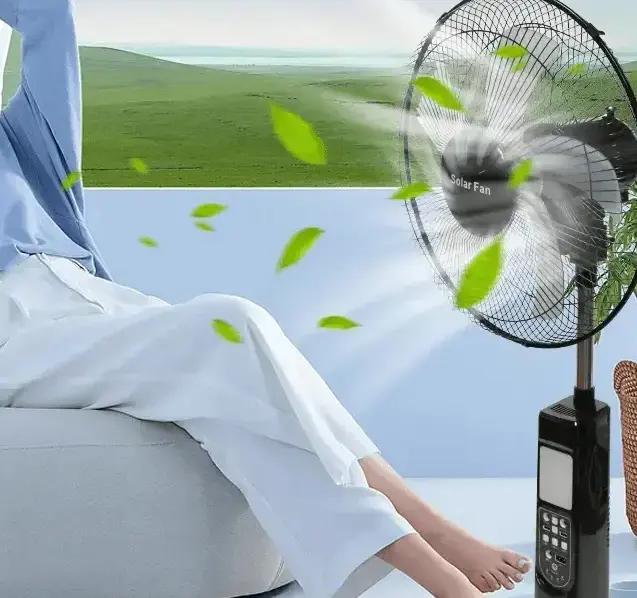 SUIMING Portable Solar Fan Light Kit – 16-Inch Rechargeable Fan Power Bank Ghana (2)