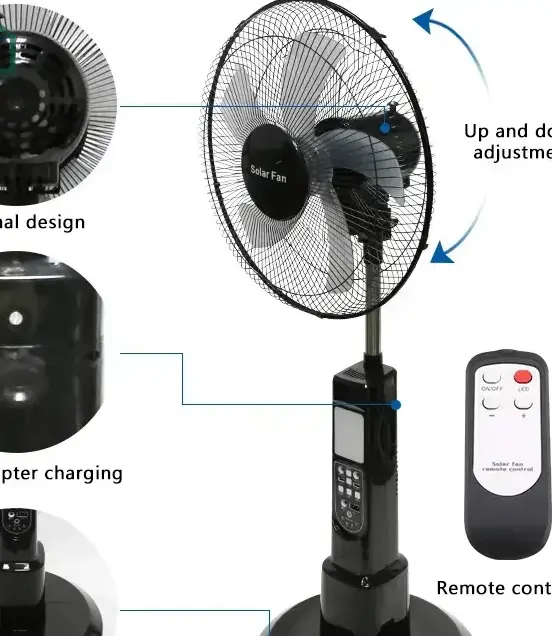 SUIMING Portable Solar Fan Light Kit – 16-Inch Rechargeable Fan Power Bank Ghana (3)