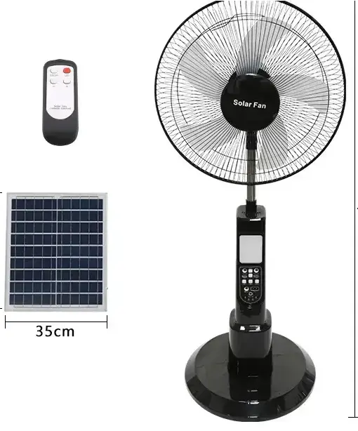 SUIMING Portable Solar Fan Light Kit – 16-Inch Rechargeable Fan Power Bank Ghana (4)