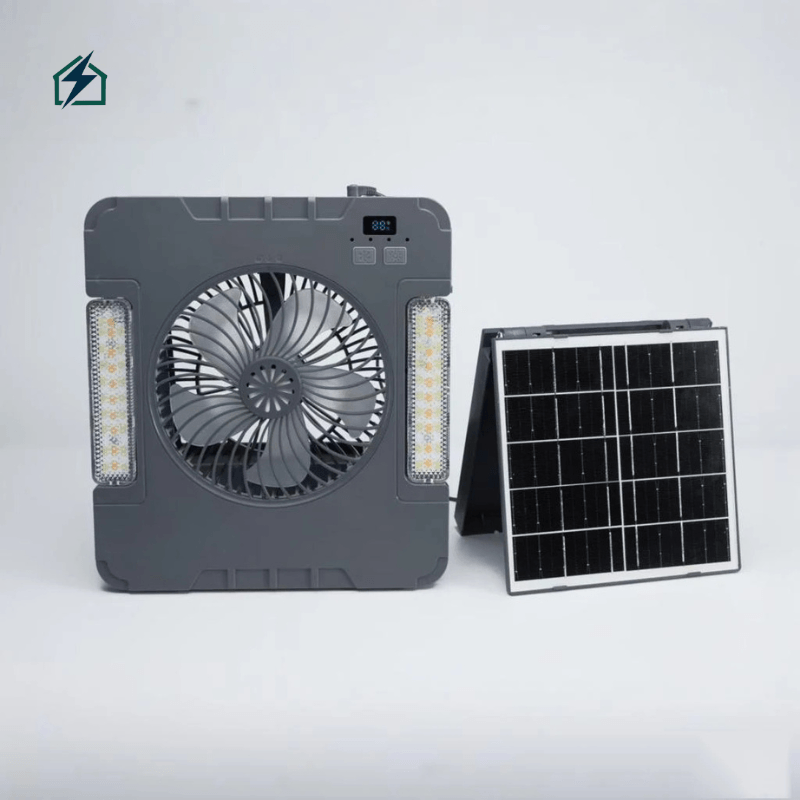 ✅SUIMING Portable Solar Fan Light Kit Solar and USB Charging Support