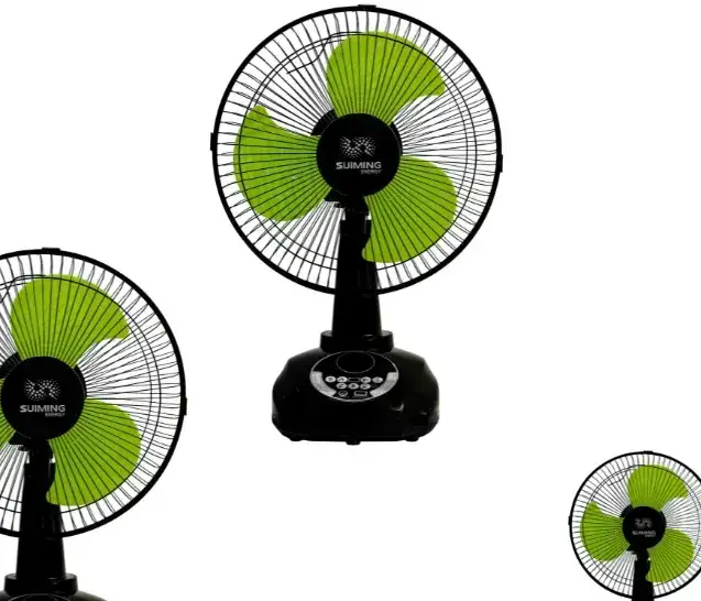 SUIMING Solar Rechargeable Table Fan – 12 Inch Fan with LED Light & USB Phone Charging Ghana (2)