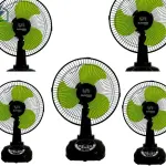 SUIMING Solar Rechargeable Table Fan – 12 Inch Fan with LED Light & USB Phone Charging Ghana