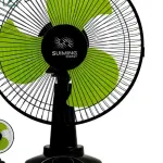 SUIMING Solar Rechargeable Table Fan – 12 Inch Fan with LED Light & USB Phone Charging Ghana