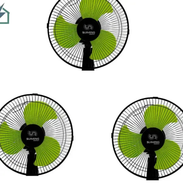 SUIMING Solar Rechargeable Table Fan – 12 Inch Fan with LED Light & USB Phone Charging Ghana