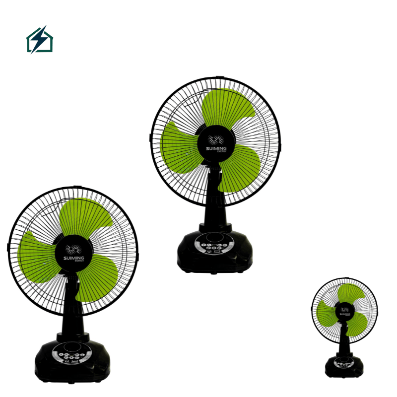 ✔SUIMING Solar Rechargeable Table Fan Bright built-in LED lamp