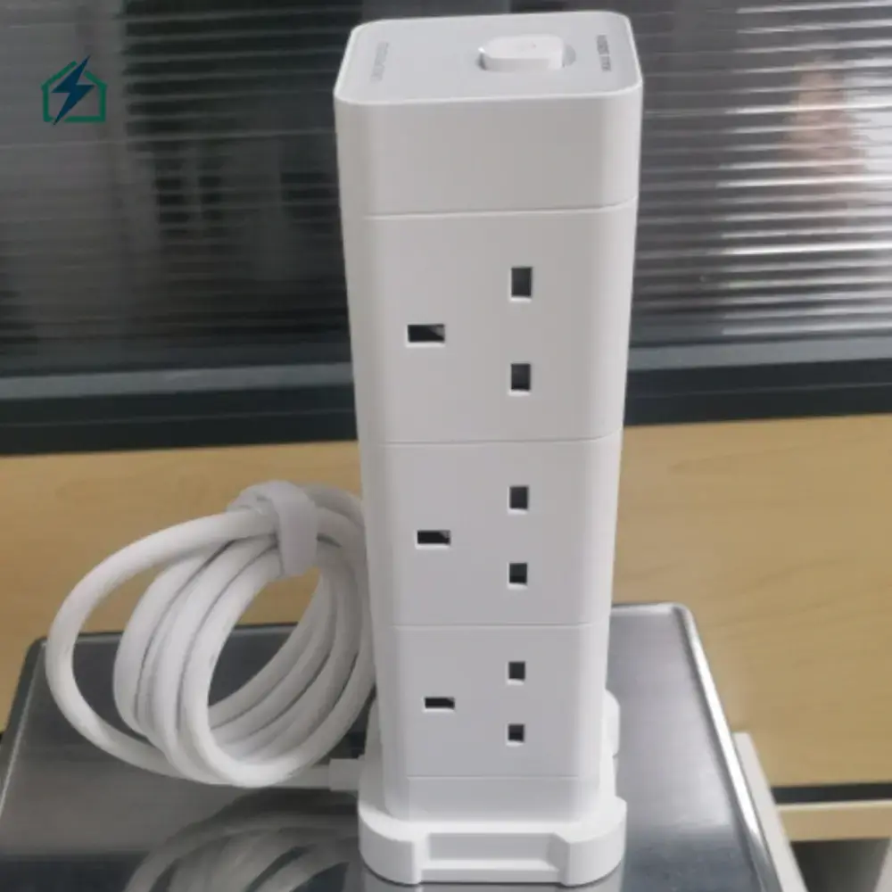 Tankara Heavy-Duty Power Strip 2500W Ghana – 8–12 Socket Extension Board with USB-C & USB UK Plug 2500W Heavy-Duty Capacity