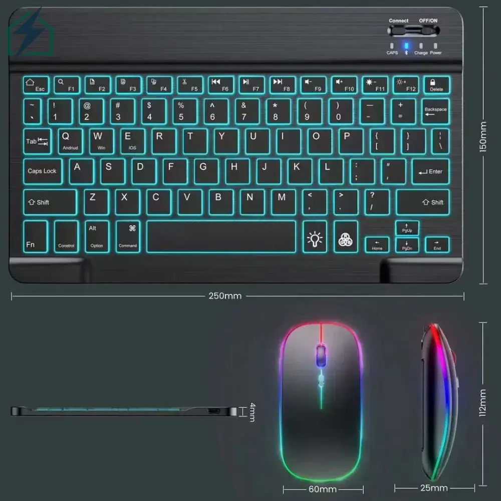 Wireless LED Backlit Keyboard & Mouse Combo Ghana – 2.4GHz Rechargeable Gaming Set for Laptop & PC 1 (3)