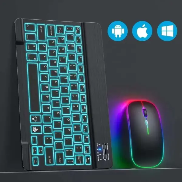 Wireless LED Backlit Keyboard & Mouse Combo Ghana – 2.4GHz Rechargeable Gaming Set for Laptop & PC