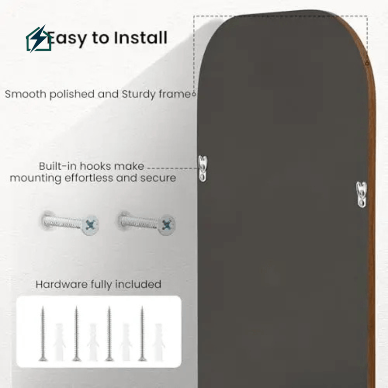β Wood Frame Wall Mirror High Quality Tempered Glass